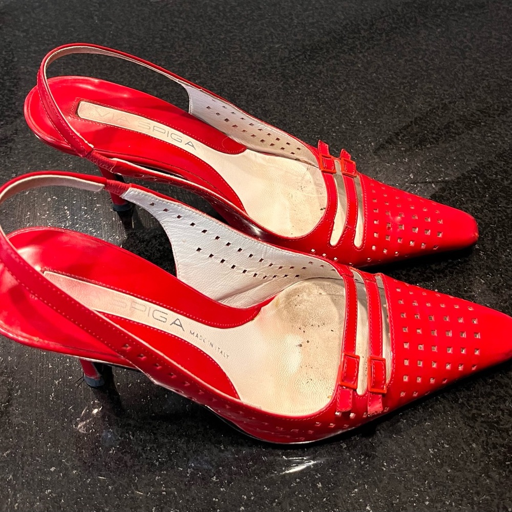 Red Slingback Heels